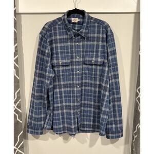 Faherty Legend Sweater Shirt Mens 2XL XXL Blue Button Up Long Sleeve Flannel